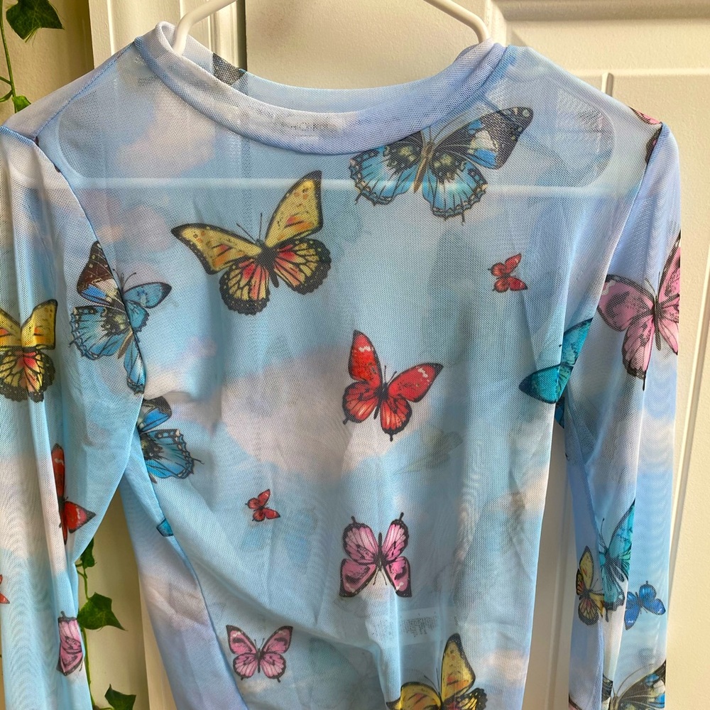 Blue Butterfly Mesh shirt